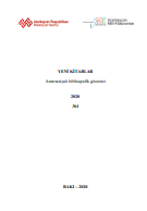 Yeni kitablar 2020 (№1): annotasiyalı biblioqrafik göstərici